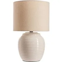 Pauleen Tischleuchte Lovely Charm max.20W E14 Beige/Creme 230V Stoff/Keramik, Ein-/Ausschalter, ohne Leuchtmittel, IP20