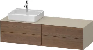Duravit White Tulip Konsolenwaschtischunterbau wandhängend Amerikanischer Nussbaum & Taupe Matt & Se WT4867L77600010