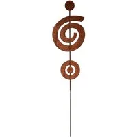 UNUS GARDEN Gartenstecker Roststecker Metall Kringel Rostoptik dekorativer Stab Garten und Beet (1-St) Gartenstecker, Edelrost Deko, Metallstecker, Gartendeko