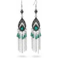 The Beauty House Ohrring-Set Vintage Boho Damen Ohrringe – Ethno Schmuck mit Edelstein Anhänger
