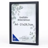 Levandeo® Bilderrahmen, Bilderrahmen A4 Schwarz 21x29,7 Made in EU Fotorahmen Poster Urkunde