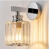 Nettlife Wandleuchte Kristall moderne Wandlampe E27 Wandbeleuchtung als Nachttischlampe, ohne Leuchtmittel, für Schlafzimmer, Wohnzimmer, Flur, Treppenhaus