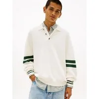 Tommy Jeans Polokragenpullover TJM 90S BLOCK KNITTED Relaxed fit mit Streifendetails