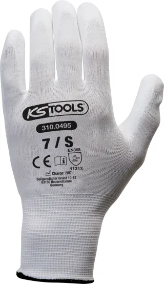 KS Tools Mikro-Feinstrickhandschuhe-weiß weiß 7 - 310.0495