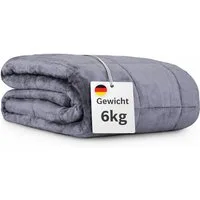 Bestlivings Gewichtsdecke 6kg für ruhigen, erholsamen Schlaf, Füllung: Feine Glasperlen, Bezug: Samtweicher Fleece, Gesteppte Entspannungsdecke, Anti Stress und Therapiedecke