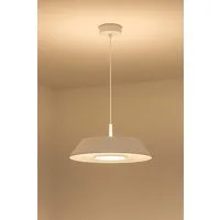EGLO LED Pendelleuchte CARMAZANA Hängeleuchte weiss rund metall LED 17W Ø 45cm dimmbar, LED wechselbar, Warmweiß, dimmbar