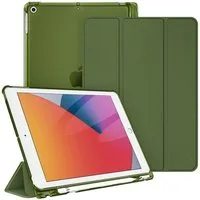 Fintie Tablet-Hülle für iPad 9. Gen 2021/8. Gen 2020/7. Gen 2019 10.2 Zoll mit Stifthalter, ultradünne leichte Case mit transparenter Rückseite & Auto Schlaf/Wach