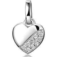 Materia Herzanhänger Mädchen Herz Liebe mit Zirkonia klein KA-275, 925 Sterling Silber, rhodiniert