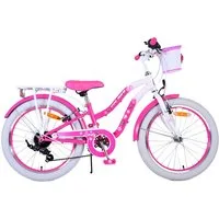 T&Y Trade Kinderfahrrad 20 ZOLL Kinder Mädchen Fahrrad Kinderfahrrad Rad LOVELY 7 Gänge 22122, 7 Gang Shimano, Kettenschaltung, 7 Gänge, Korb, Seitenständer, Gepäckträger