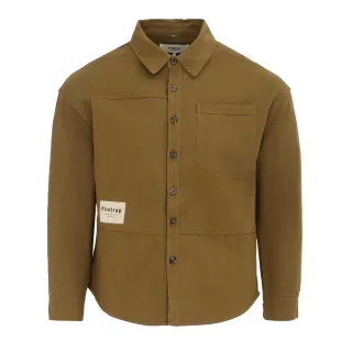 Firetrap - Hemd für Herren, Schwere Qualität, Langärmlig (Armee-Khaki)