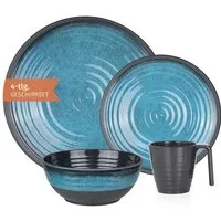 Moritz Geschirr-Set Camping Geschirr Stone Blue 4-teilig