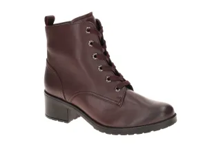 Gabor 72.816 Damen Stiefeletten merlot Glattleder Lace up Boots 4cm Blockabsatz