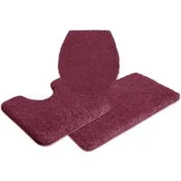 OTTO home Badematte Sanremo Standard, Badvorleger, Badezimmer Teppich, sehr weich, Höhe 30 mm, rutschhemmend beschichtet, schnell trocknend, fußbodenheizungsgeeignet, Polyester, rechteckig, 3-tlg. Stand-WC Set, Badteppich, unifarben, rechteckig, rund