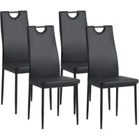 Albatros International Esszimmerstuhl Esszimmer Stühle 4 er Set SALERNO, Stuhl Stühle Esszimmerstühle, Küche (4er Set, Schwarz, Kunstleder Bezug), Küchenstuhl Küchenstühle Essstühle für den Esstisch Ess Stühle