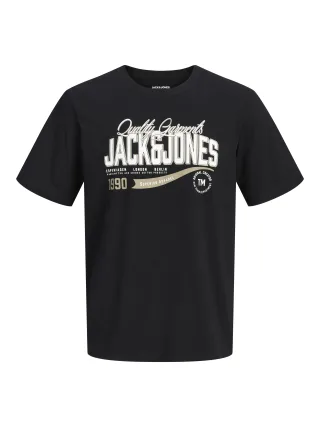 JACK&JONES - JJELOGO TEE SS O-NECK 2 COL AW26 SN PLS Black