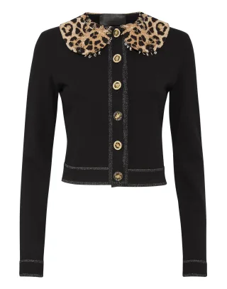 Strickjacke Leopard
