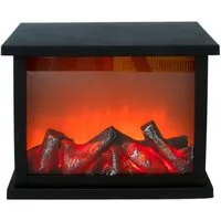 Spetebo LED Dekolicht LED Kamin Laterne - 27 x 21 cm, 3, LED, warmweiß, Künstliches Kamin Feuer mit tanzenden Flammen