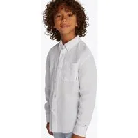 Tommy Hilfiger Langarmhemd LINEN BLEND RELAXED SHIRT LS mit Brusttasche, Logostickerei