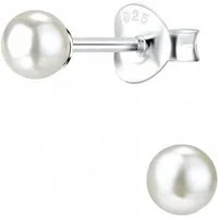 ALEXANDER YORK Paar Ohrstecker PERLE classic 4 mm I weiß, 2-tlg., 925 Sterling Silber