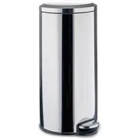Home4You Mülleimer Treteimer, 30 Liter, Silbergrau, Edelstahl, mit Softclose-Funktion