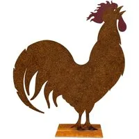 ZGM Dekofigur Rost Deko Gockel Sam, eine majestätische Erscheinung!