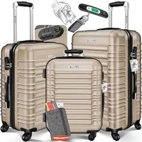 KESSER Kofferset, 4 Rollen, (3 tlg), 3tlg. Hartschalenkofferset Hartschalenkoffer Reisekoffer Set