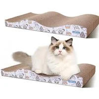 nobleza Kratzpappe 2 Stücke katzen kratzbrett mit Minze, Wellpappe Kratzmatten