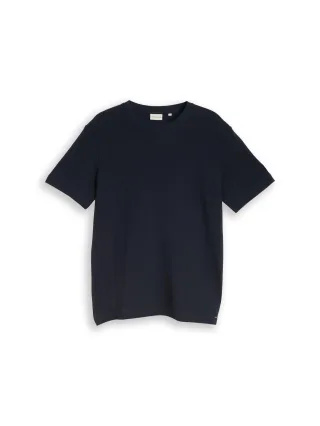 Tom Tailor - T-Shirt aus Baumwolle sky captain blue ottoman - Gr. - XL