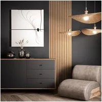 Newroom Vliestapete Barcley Brown Paneel Tapete Holztapete Lamellen,Tapete,Holztapete, Holzwand Lamellen - Lamellenwand Naturholz Skandi Modern Wohnzimmer Schlafzimmer Tapete Holztapete für Flur Büro Küche, Holzwand