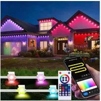 Sunicol LED Stripe Smart RGBIC Wasserdicht Permanente Außenbeleuchtung, 15M/30M/45M, Musik Sync, Timer, APP & Fernsteuerung LED Strip für Garten, Party