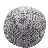 MCW Pouf MCW-E16, Grobe Strickoptik, Als Hocker, Beistelltisch oder Fußablage nutzbar