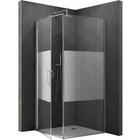 doporro Eckdusche Duschkabine 90x90cm Hebe und Senkmechanismus ESG mit Nano 195cm R36K, BxT: 80x80 cm, Einscheibensicherheitsglas, ebenerdiger Einbau möglich