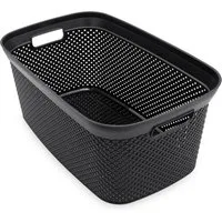 Spetebo Wäschekorb Wäschewanne schwarz 54 x 33 cm (Anzahl, 1 St., Stück), Mit 2 integrierten Tragegriffen
