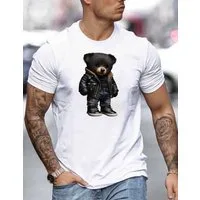 RMK T-Shirt RMK Herren kurzarm Sporthemd Freizeitshirt Gangster Knuddelbär hochwertige halbgekämmte Baumwolle