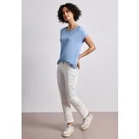 STREET ONE Shirttop unifarben, Sommershirt, in Strick-Optik