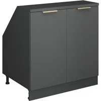 Vicco Kommode Rion, Anthrazit-Gold, 80 x 81.6 cm mit 2 Türen, Schrankkorpus 60 c... (1 St)