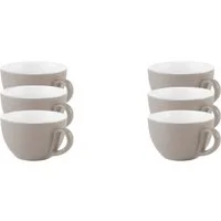 APS Cappuccinotasse 6er Set Cappuccino Tassen -SNUG-, 6-tlg., Porzellan, für Heißgetränke aller Art geeignet