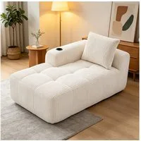 MODFU Sofa Cord-Kompaktsofa, mit Sofa, Rückenkissen, integrierter Getränkehalter & seitlicher Aufbewahrungstasche