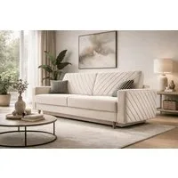 MOEBLO Schlafsofa CALIFORNIA, Sofa aus Samtstoff Couch für Wohnzimmer Sofagarnitur Polstersofa Wohnlandschaft Velours 230x96x97cm, mit Bettkasten und Schlaffunktion
