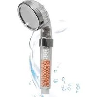 HAC24 Handbrause Wassersparender Duschkopf Duschbrause, (1-tlg), mit Mineralsteinen mit 3 Strahlarten 344 Wasserdüsen