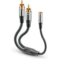 sonero sonero® Premium Audio Adapter, 0,20m, 2x Cinch Stecker auf 3,5mm Klink Audio-Kabel