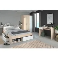 Parisot Jugendzimmer-Set Most, (Set, 3-tlg., Bett mit Schubkästen, Kleiderschrank und Schreibtisch)