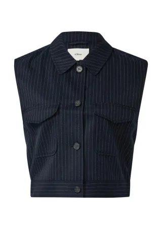 s.Oliver Red Label - Verkürzte Weste im Relaxed Fit blau - Gr. - 36