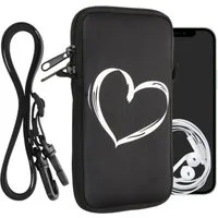 kwmobile Handytasche Handytasche für Smartphones XL - 6,7/6,8" (1-tlg), Neopren Handy Hülle mit Kordel - Tasche mit Handykette 17,2 x 8,4 cm