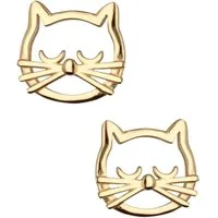 Goldene Hufeisen Ohrring-Set Goldene Katzen Ohrringe für alle Katzenliebhaberinnen, 925 Silber (Sterlingsilber), Hypoallergen