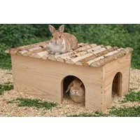 Ollesch Nagerhaus Mega XL Nagerhaus für Meerschweinchen und Kaninchen 50x25x33cm
