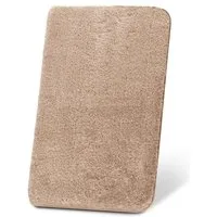 Beautissu Badematte Badematte rutschfest BeauMare FL, 60x50cm, Natur, Höhe 30 mm, Polyester, 60x50 cm Duschvorleger Hochflor Badteppich rutschfest Waschbar Shaggy