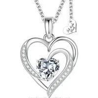 Limana Herzkette Damen Herz Kette mit Anhänger Silber 925 vergoldet Geschenk für Frauen (Schmuck für Freundin mit roten Zirkonia Stein inkl. Dose und Tasche), Jahrestag Geburtstag Hochzeitstag Weihnachten Valentinstag Muttertag