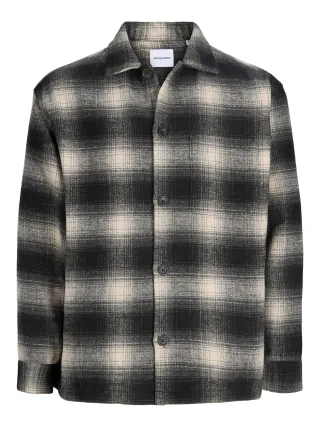 JACK&JONES - JJESOHO OLLIE OVERSHIRT LS SN Asphalt - Gr. - L