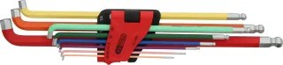 KS Tools Kugelkopf-Innensechskant-Winkelstiftschlüssel-Satz, 108° abgewinkelt, 9-tlg Zoll - 151.4430
